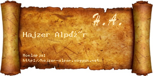 Hajzer Alpár névjegykártya
